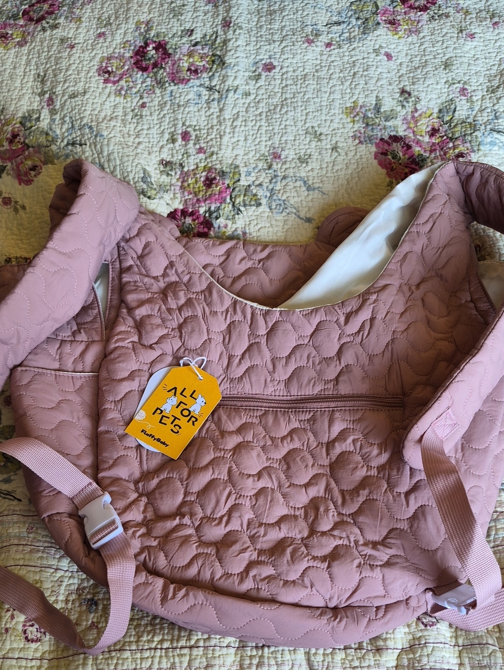 Quilted Pink Pet One-Piece Carrier
